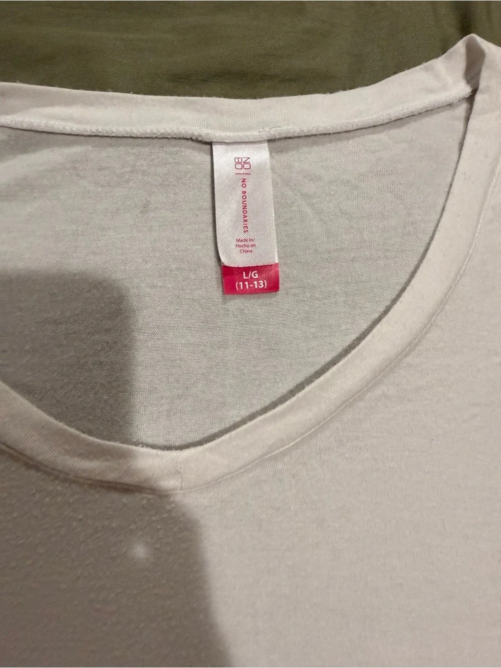 No Boundaries White Scoop Neck Short Sleeve Tee